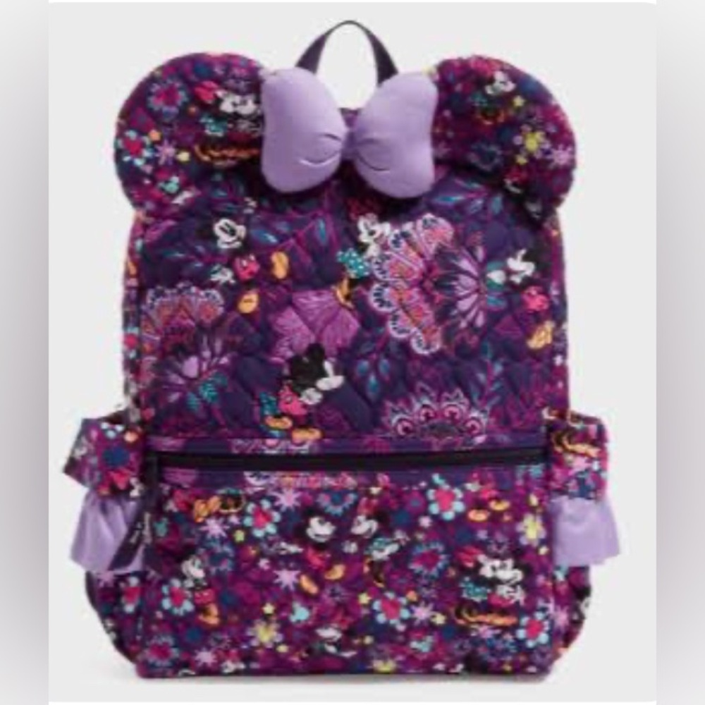 Vera Bradley Disney Mickey & Minnie's Sweet Flirty Floral Backpack Ears Bow NWT